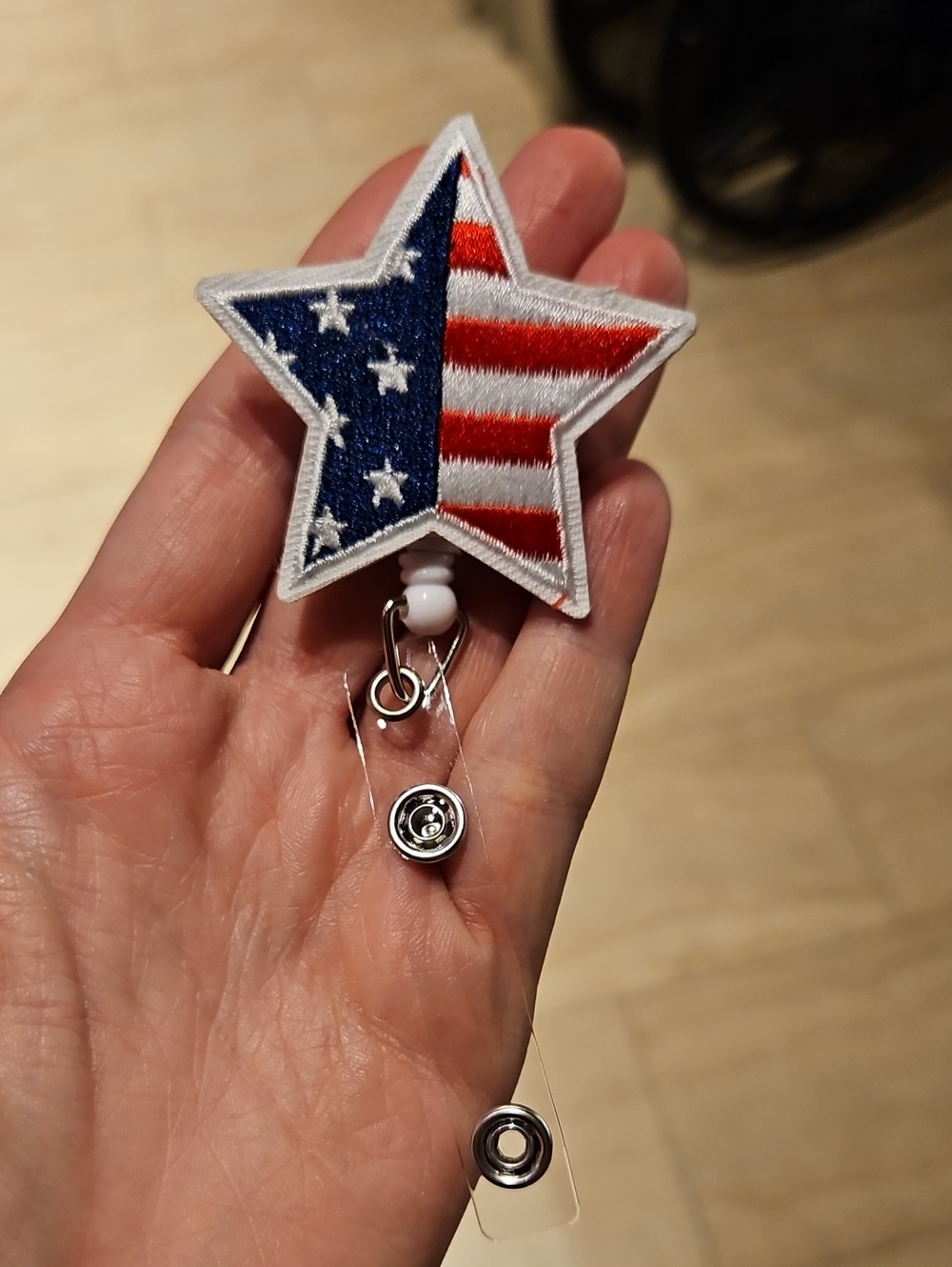 Patriotic Star Badge Reel - American Flag Badge Reel USA